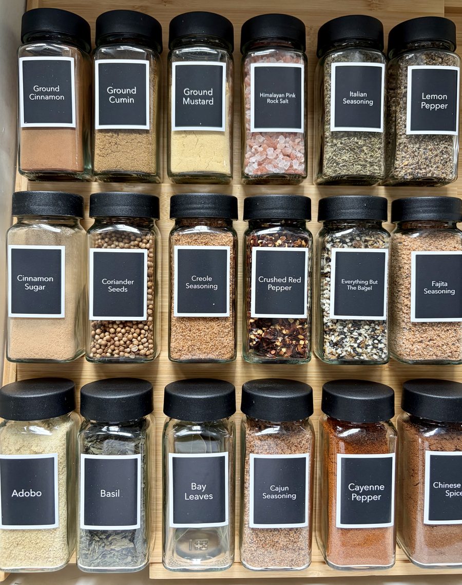 Spice drawer organized